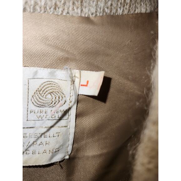 Alafoss Icewool Vintage Women’s Ivory Toggle Sweater Coat Vintage Size L - Picture 5 of 5